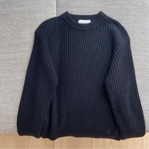 Aritzia Wilfred Maria Sweater Merino Wool Crewneck Sweater Black